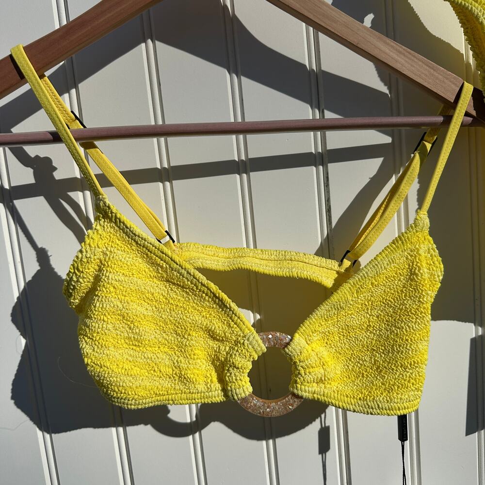 Bond Eye Australia Ring Lisso Bikini Top & Scene Brief Limoncello Yellow OS NWT - Picture 12 of 16